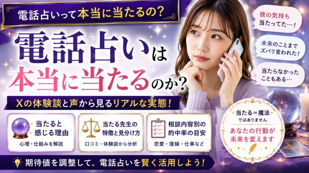 電話占いは本当に当たるのか？的中率・体験談・当たる占い師の特徴を解説