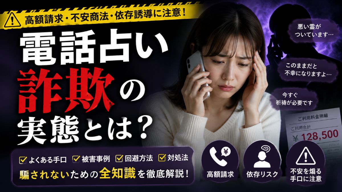 電話占い詐欺の実態とは!よくある手口・被害事例・対処法を徹底解説